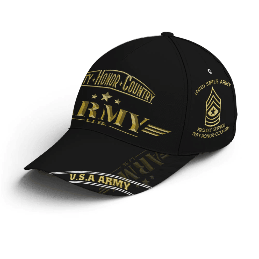 Adeenyc Duty Honor Country Army Baseball Cap All Over Print Trucker Hats Custom Hats Gifts For Men & Women