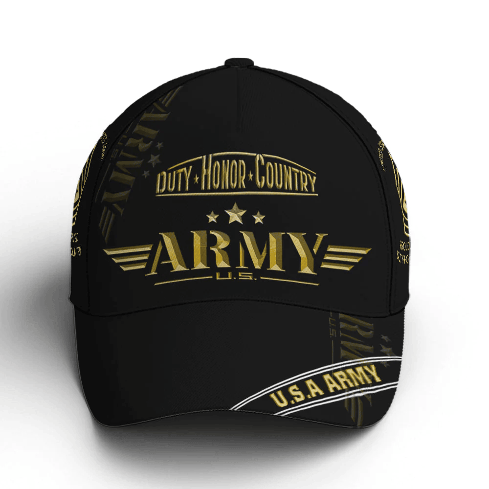 Adeenyc Duty Honor Country Army Baseball Cap All Over Print Trucker Hats Custom Hats Gifts For Men & Women