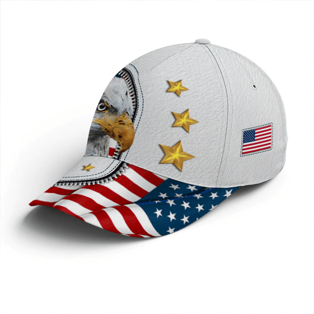 Adeenyc Eagle And US Flag Baseball Cap All Over Print Trucker Hats Custom Hats Gifts For Men & Women