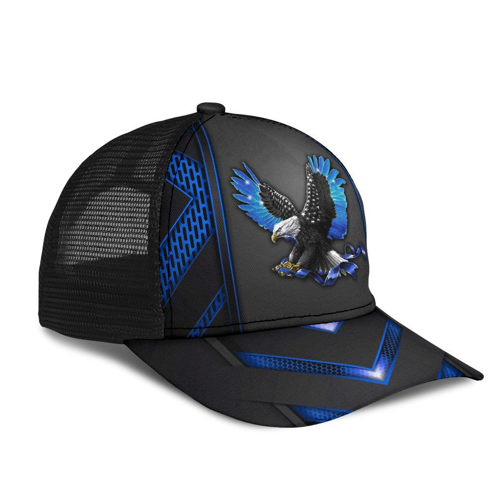 Adeenyc Eagle Back The Blue Mesh Back All Over Print Classic Cap Trucker Hats Custom Hats Gifts For Men & Women