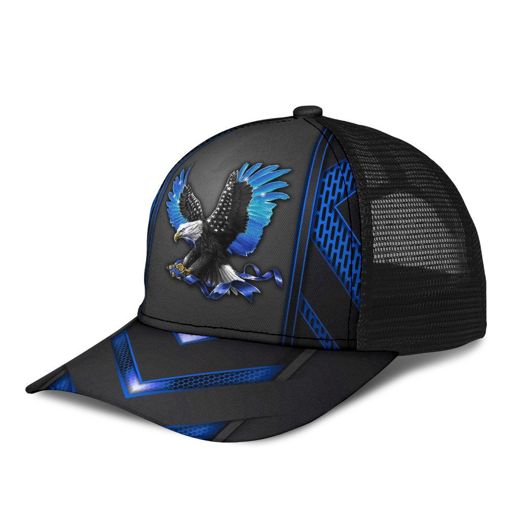Adeenyc Eagle Back The Blue Mesh Back All Over Print Classic Cap Trucker Hats Custom Hats Gifts For Men & Women