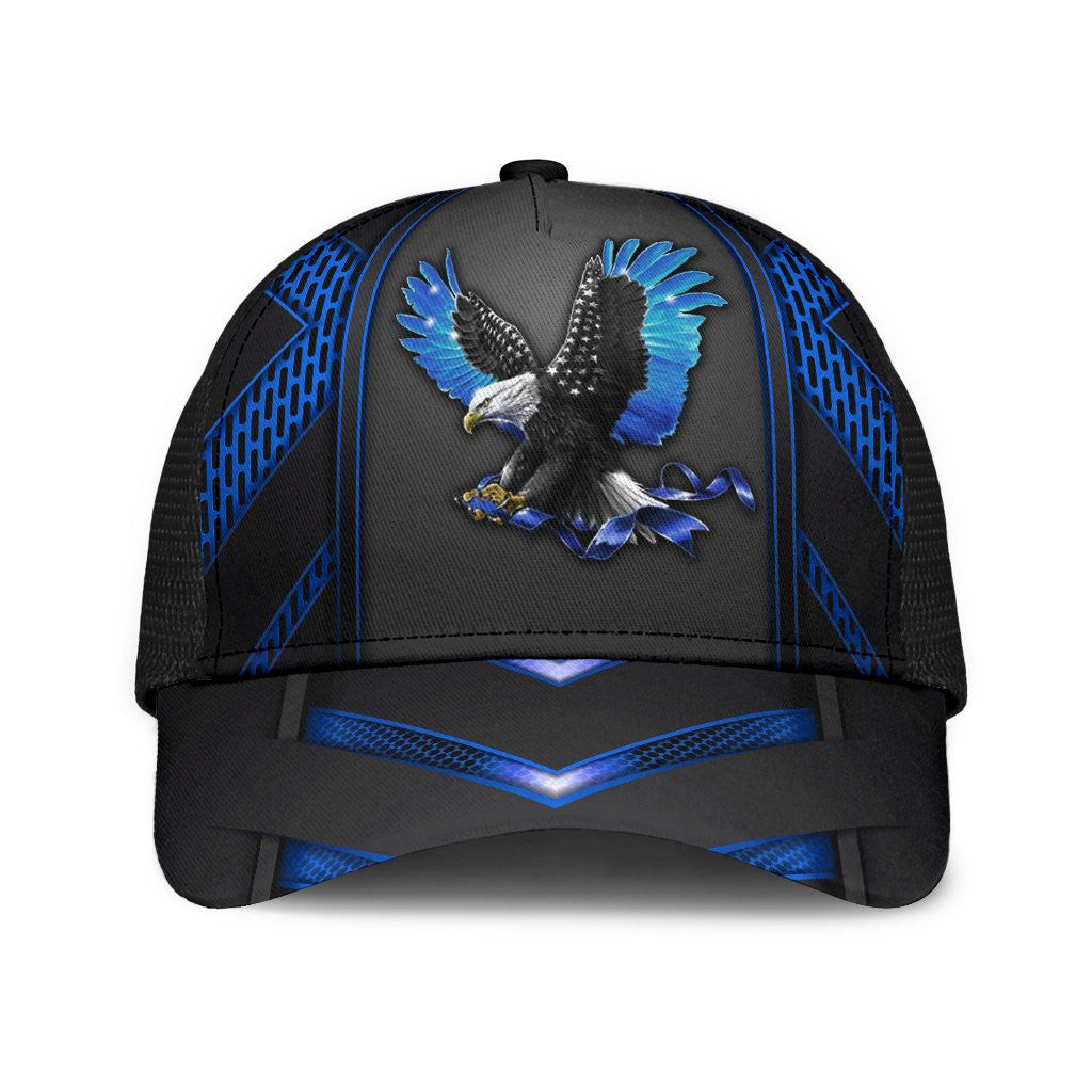 Adeenyc Eagle Back The Blue Mesh Back All Over Print Classic Cap Trucker Hats Custom Hats Gifts For Men & Women