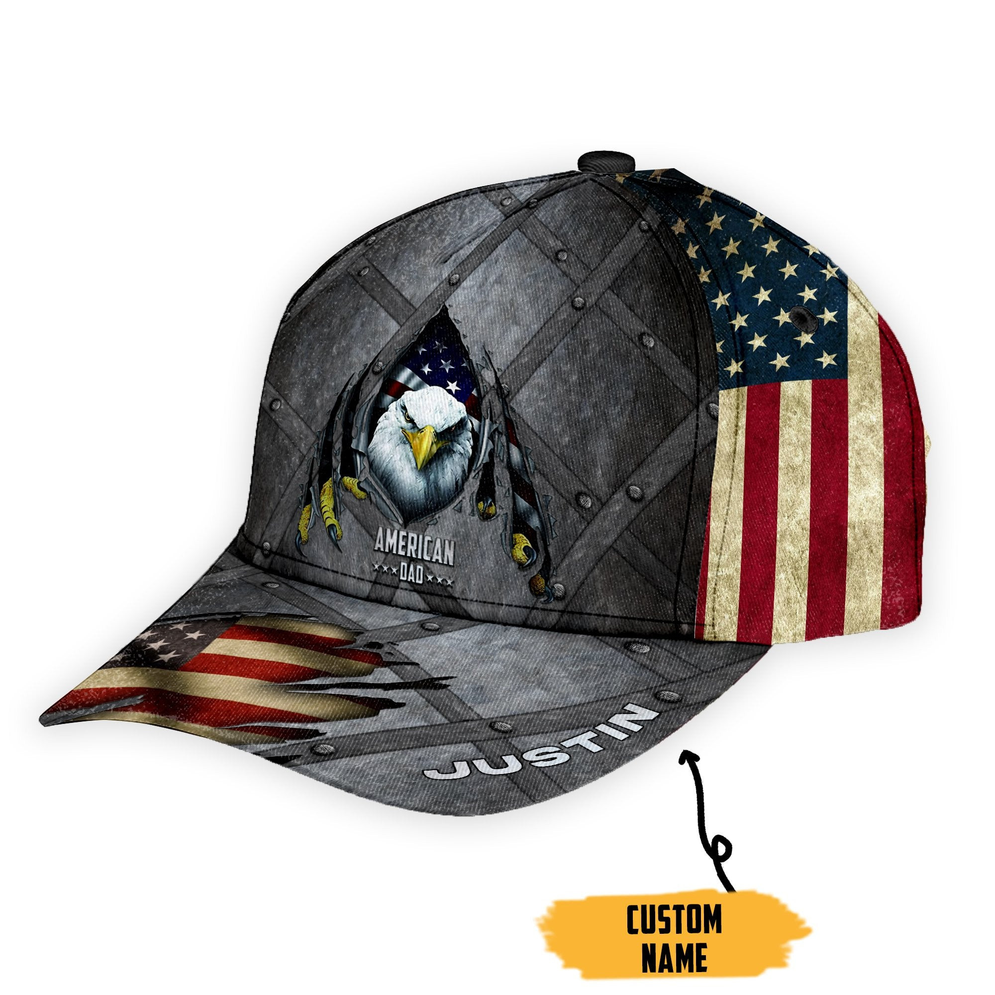 Adeenyc Eagle Father Day All Over Print Classic Cap Trucker Hats Custom Hats Gifts For Men & Women