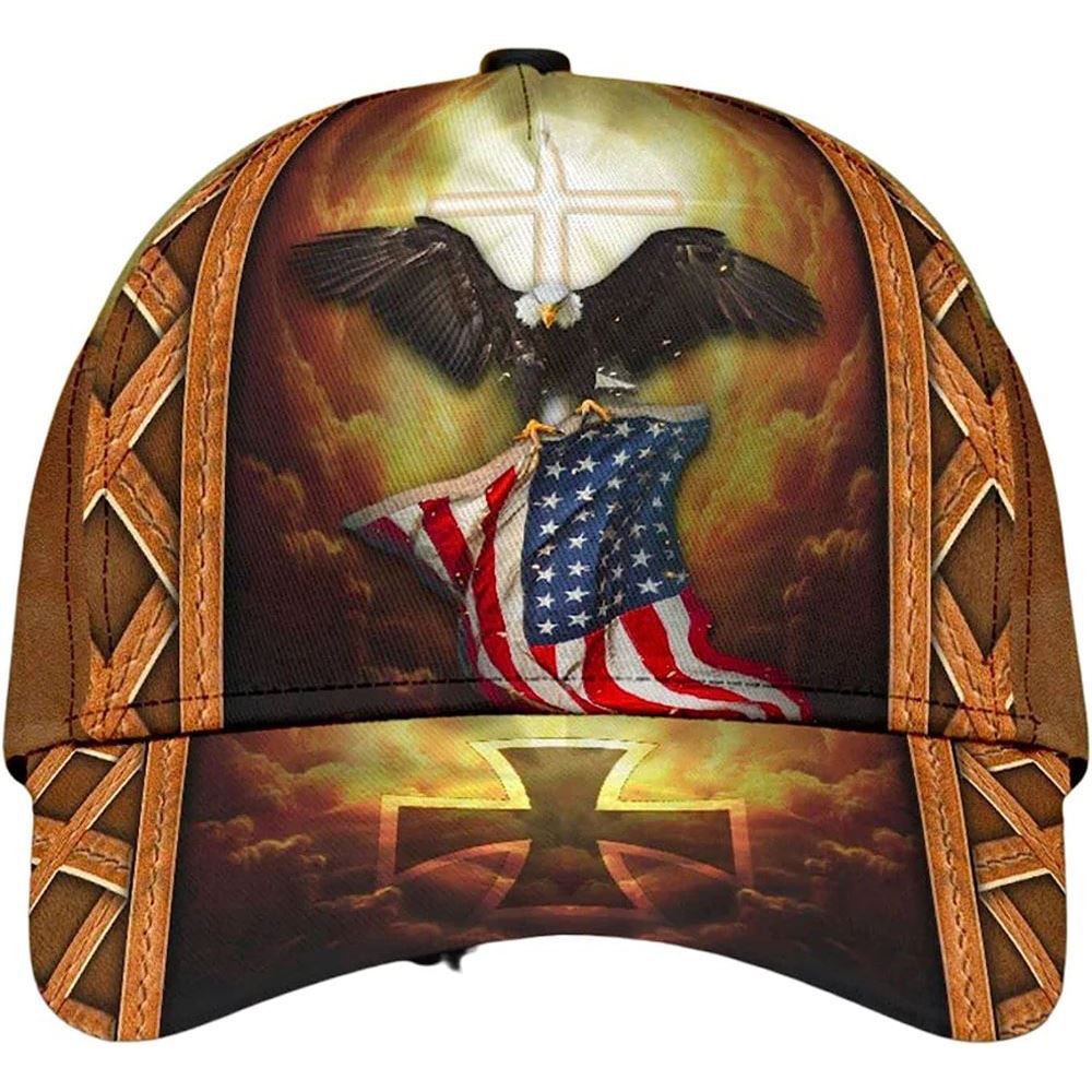 Adeenyc Eagle With One Nation Under God All Over Print Baseball Cap, God Baseball Cap, Christian Cap, Christian Hat Trucker Hats Custom Hats Gifts For Men & Women