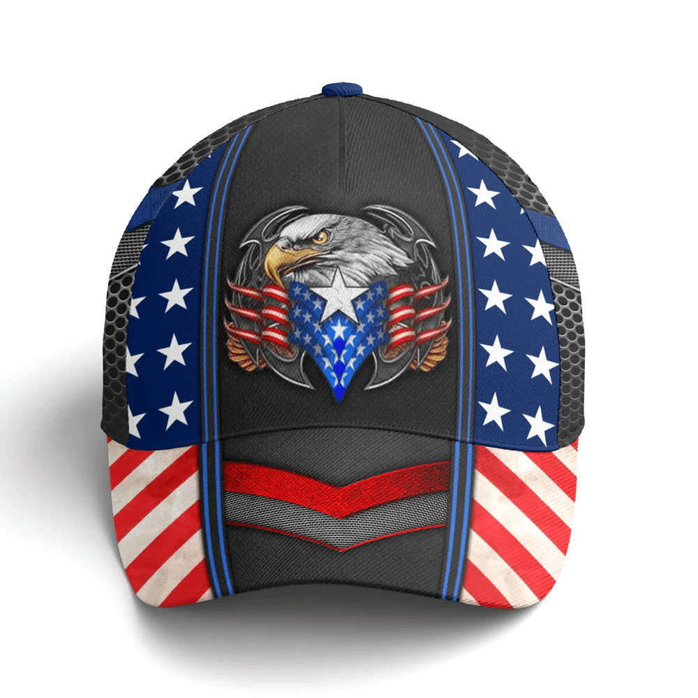 Adeenyc Eagles America US Flag Metallic Baseball Cap Trucker Hats Custom Hats Gifts For Men & Women