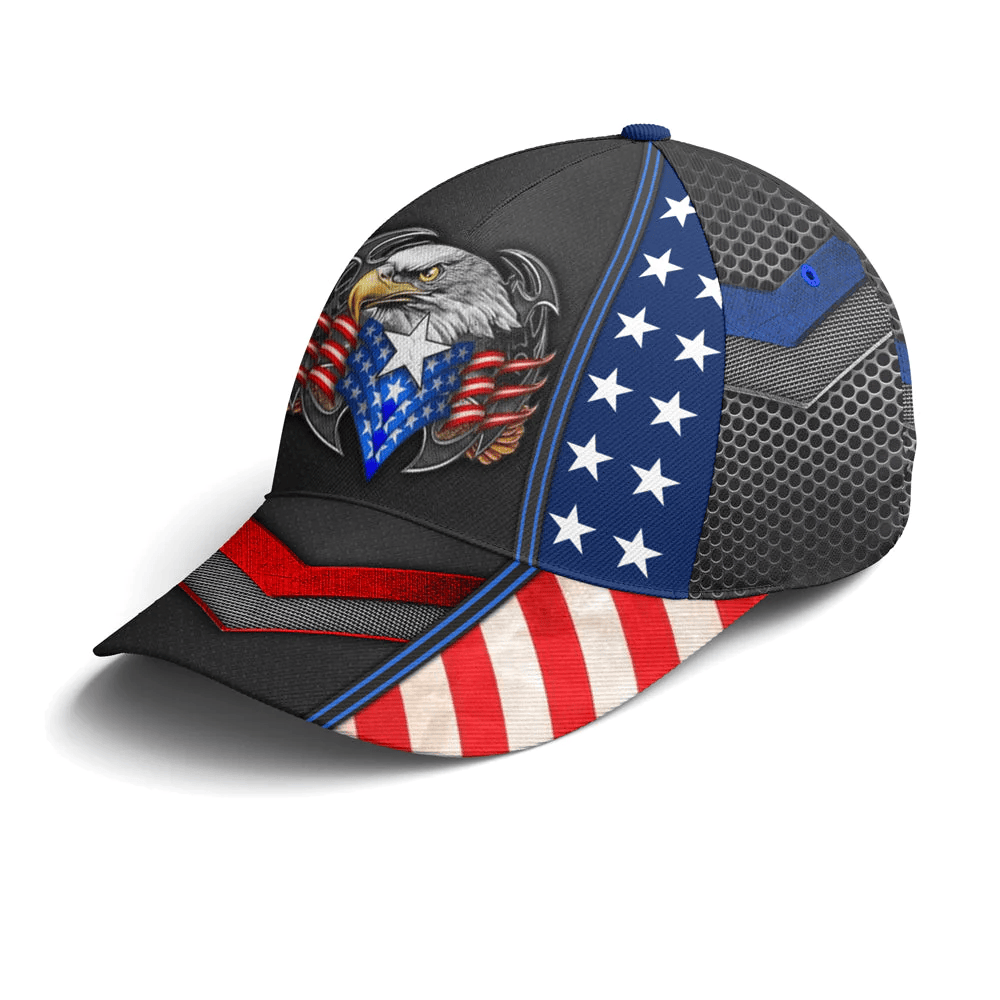 Adeenyc Eagles America US Flag Metallic Baseball Cap Trucker Hats Custom Hats Gifts For Men & Women