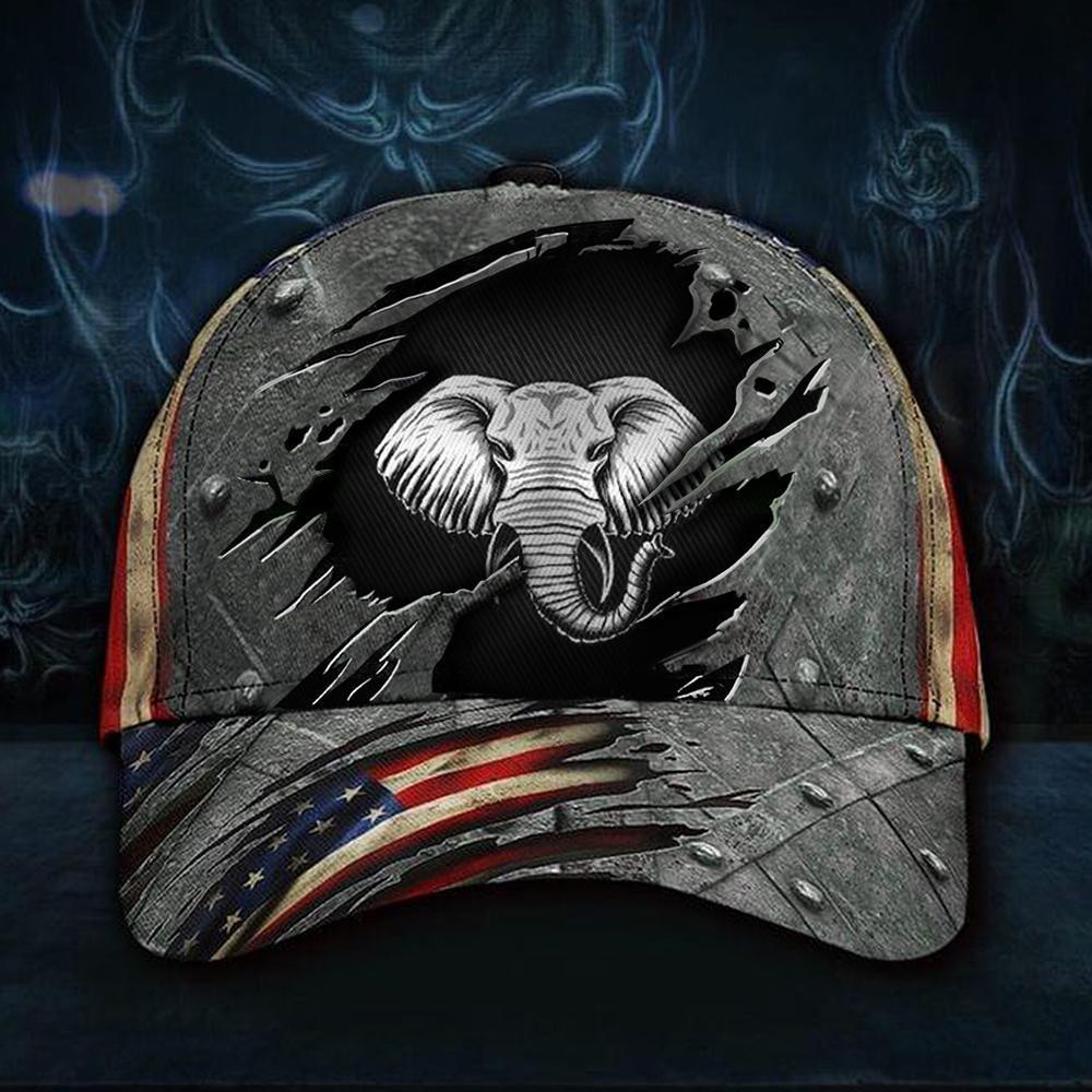 Adeenyc Elephant Baseball American Flag Hat Vintage Hat Best Fathers Day Gifts Ideas Classic Cap Trucker Hats Custom Hats Gifts For Men & Women