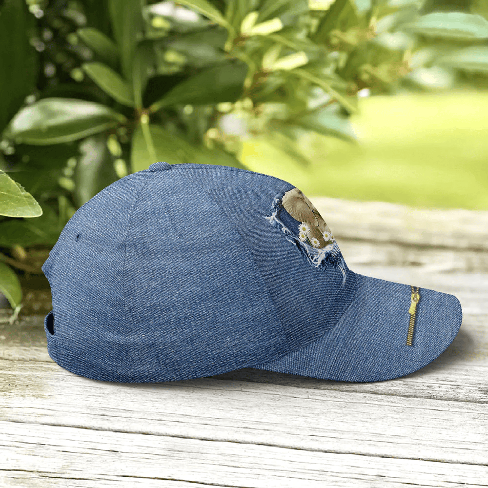 Adeenyc Elephant Daisy Flowers Jean Style Baseball Cap Trucker Hats Custom Hats Gifts For Men & Women