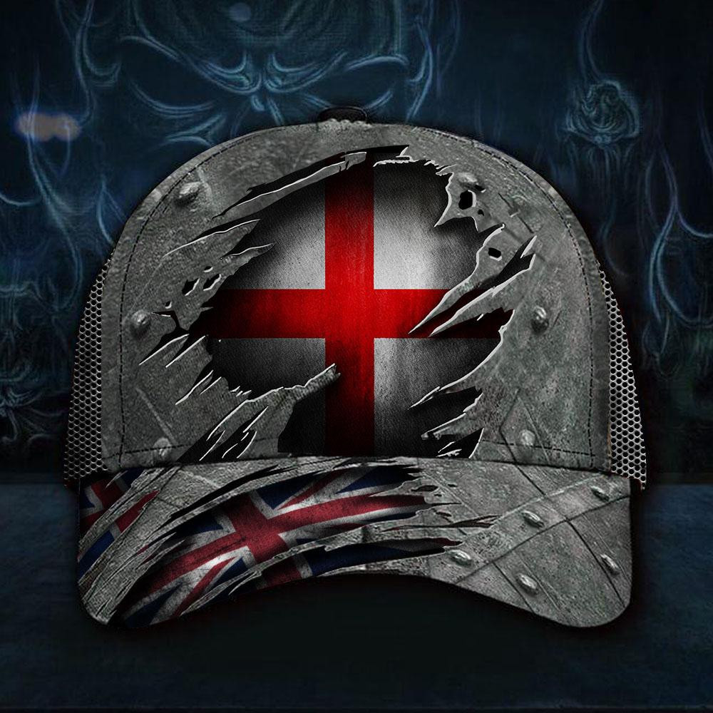 Adeenyc England 3D Hat Print Union Jack Flag Cap Vintage Hat England Hats For English Men Gift Classic Cap Trucker Hats Custom Hats Gifts For Men & Women