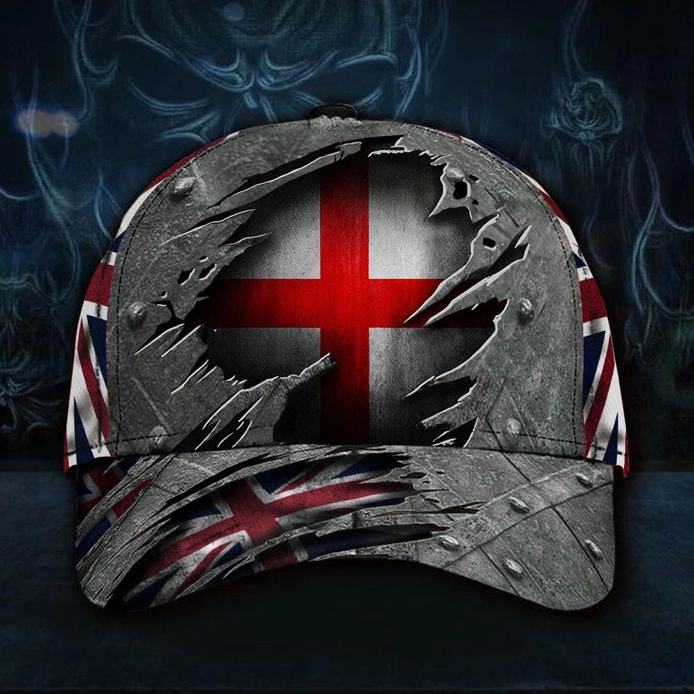 Adeenyc England 3D Hat Print Union Jack Flag Classic Cap Vintage Hat England Hats For English Trucker Gift Trucker Hats Custom Hats Gifts For Men & Women