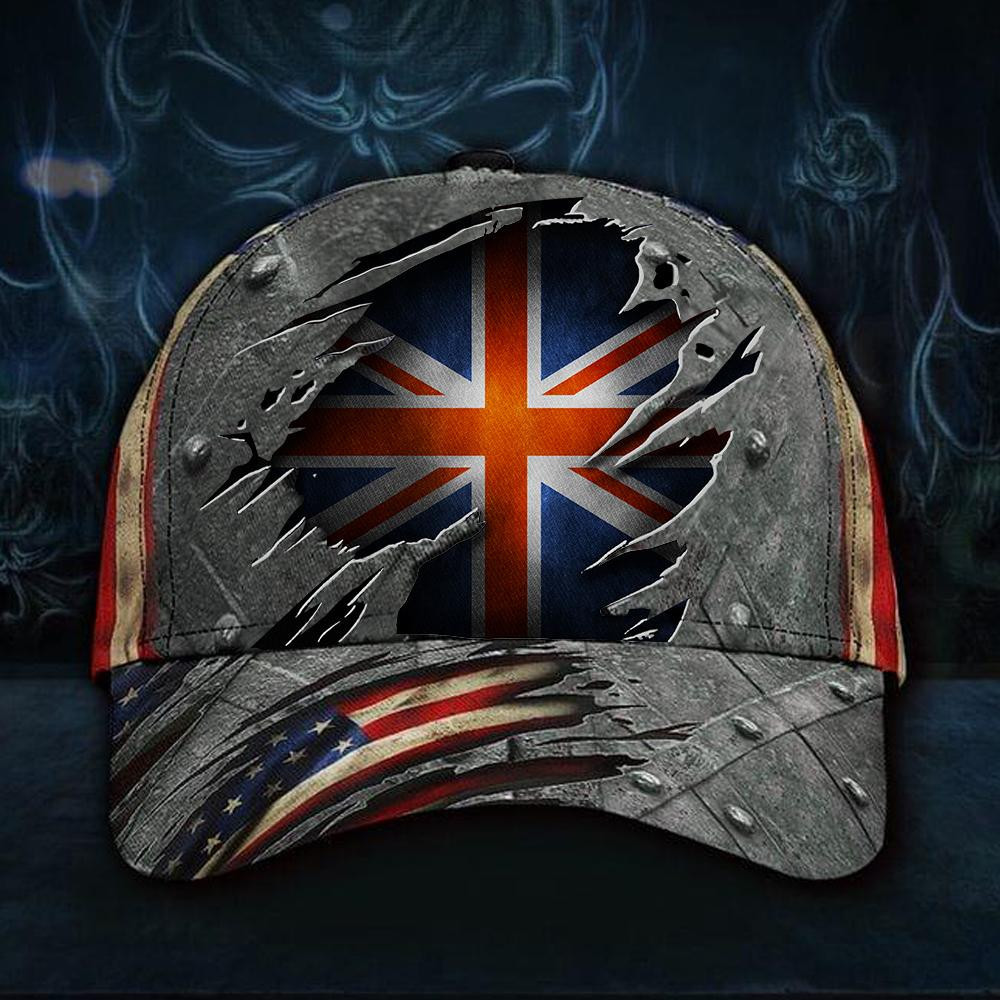 Adeenyc England Flag 3D Hat Old Dusty American Flag Cap Gift For Husband British Gift Classic Cap Trucker Hats Custom Hats Gifts For Men & Women