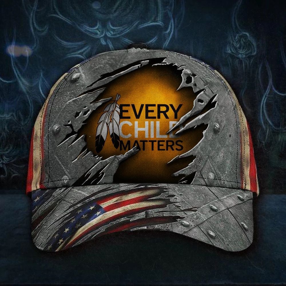 Adeenyc Every Child Matters Hat Orange Shirt Day 3D Children Support Cap For Men Trucker Hats Custom Hats Gifts For Men & Women