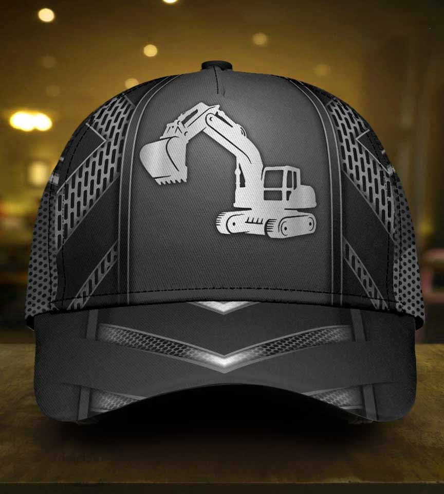 Adeenyc - Excavator Job Sliver Pattern Classic Cap Baseball Hat Trucker Hats Custom Hats Gifts For Men & Women