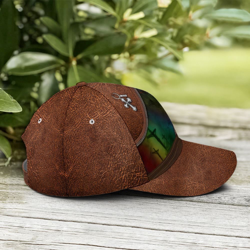 Adeenyc Faith Over Fear Jesus Leather Style All Over Print Baseball Cap, God Baseball Cap, Christian Cap, Christian Hat Trucker Hats Custom Hats Gifts For Men & Women