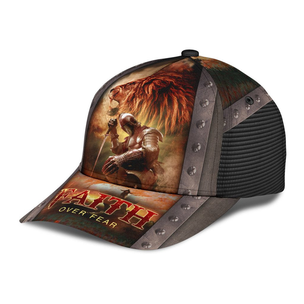 Adeenyc Faith Over Fear Vertical Classic Cap All Over Print Trucker Hats Custom Hats Gifts For Men & Women