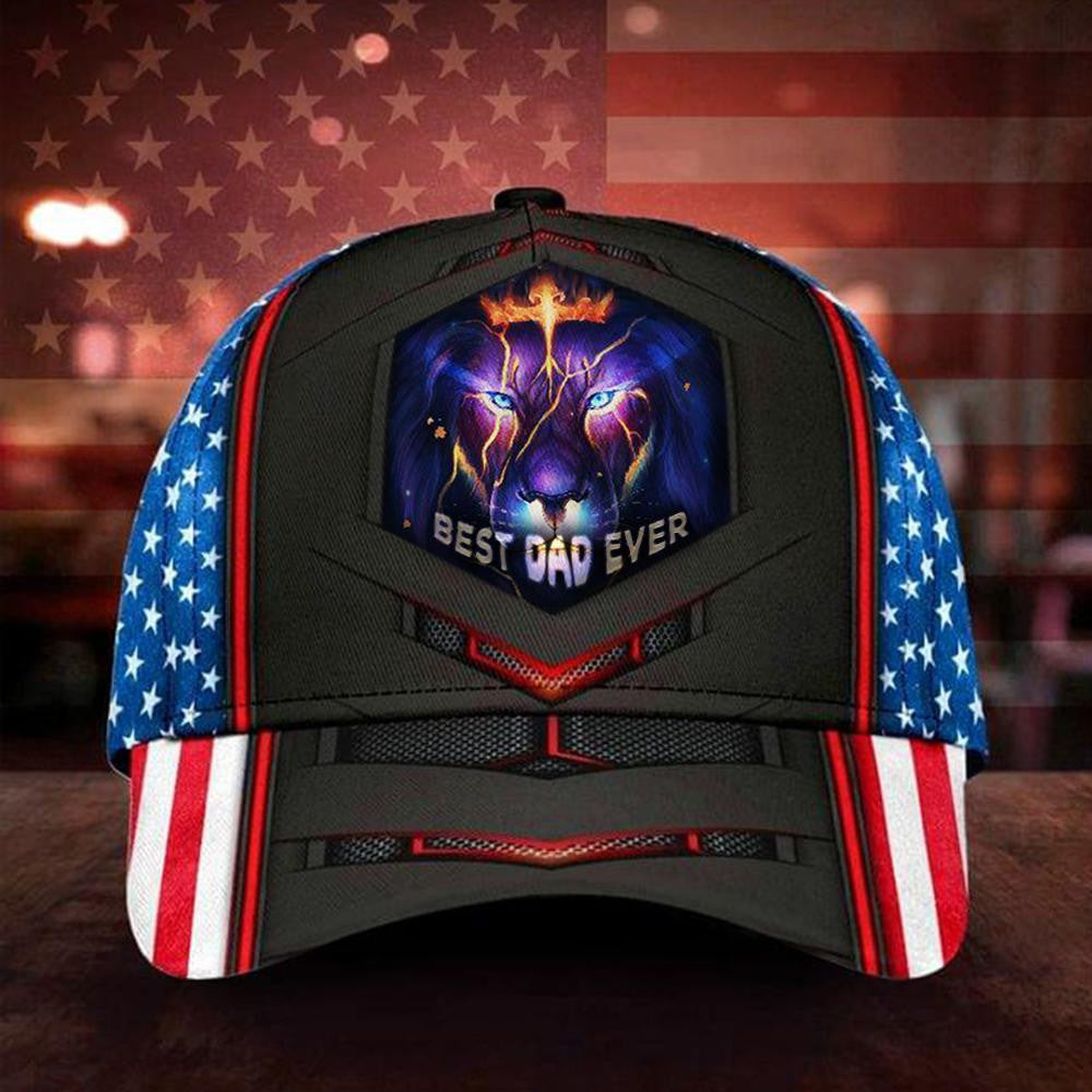 Adeenyc Father Day Lion All Over Print Classic Cap Trucker Hats Custom Hats Gifts For Men & Women
