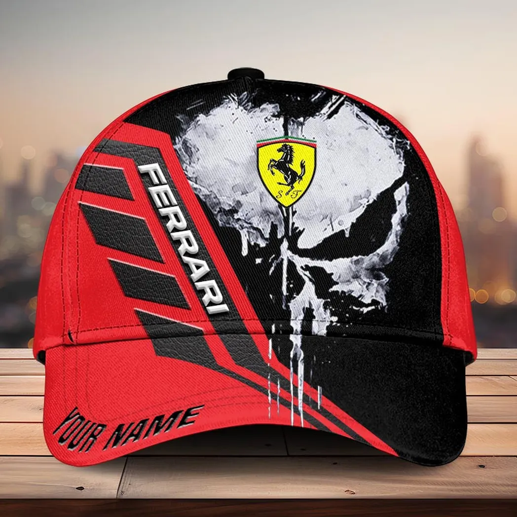 Adeenyc Ferrari Classic Cap, Customized Name Hat 3d Baseball Cap Classic Hat 