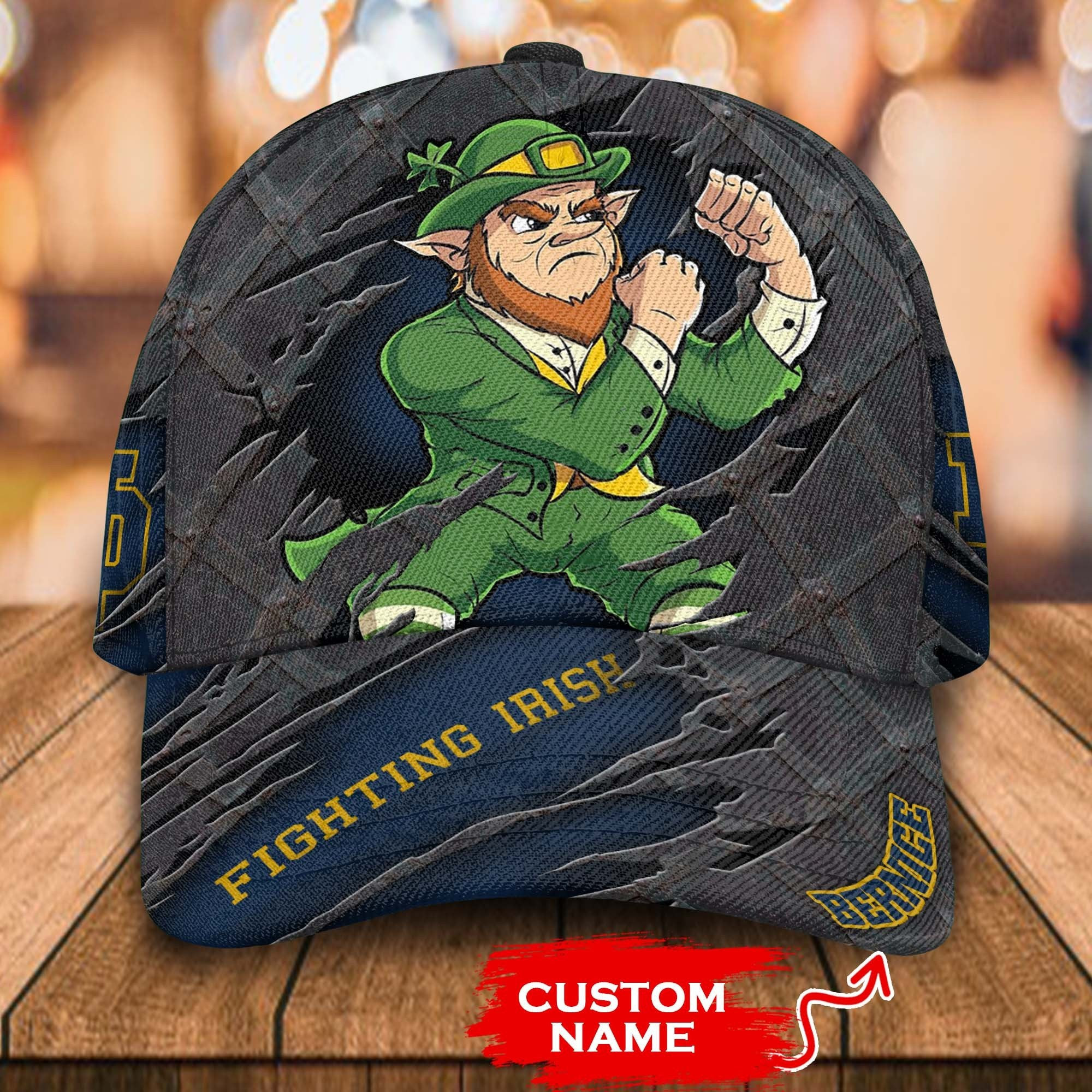 Adeenyc - Fighting Irish Personalized Name Custom Name Classic Cap Baseball Hat Trucker Hats Custom Hats Gifts For Men & Women