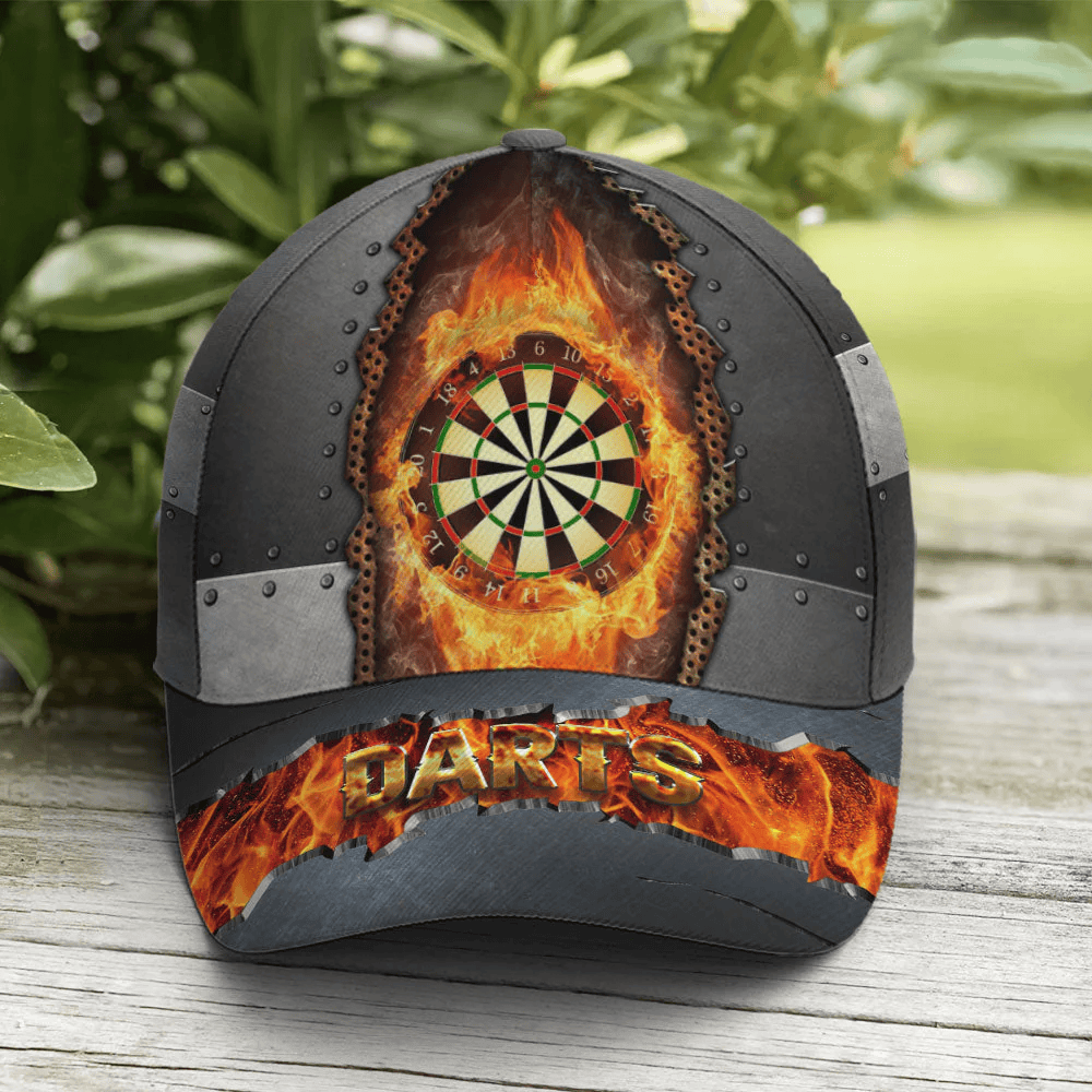 Adeenyc Fire Darts Metallic Style Baseball Cap All Over Print Trucker Hats Custom Hats Gifts For Men & Women