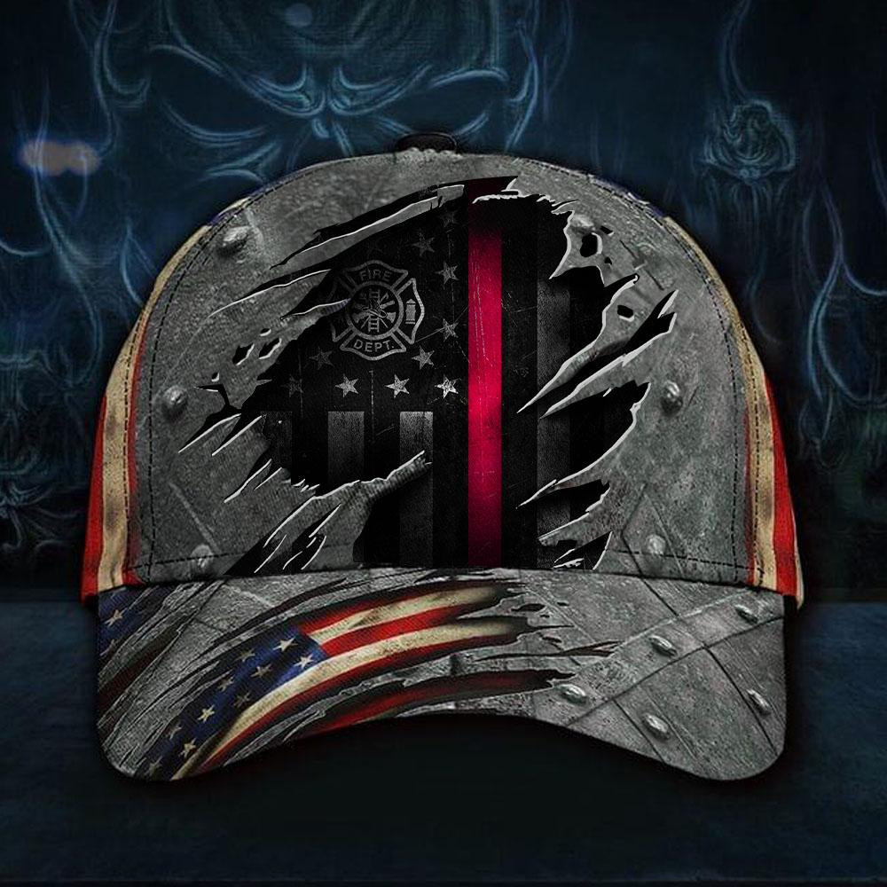 Adeenyc Firefighter Flag American Cap Hat Proud State Classic Cap Trucker Hats Custom Hats Gifts For Men & Women