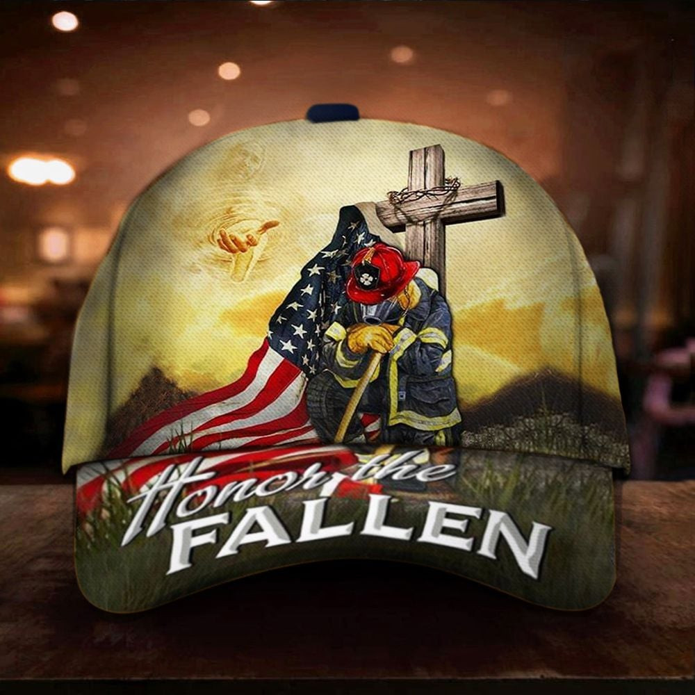 Adeenyc Firefighter Honor The Fallen Classic Cap Honor Fireman National Memorial Patriot Day September 11 Trucker Hats Custom Hats Gifts For Men & Women