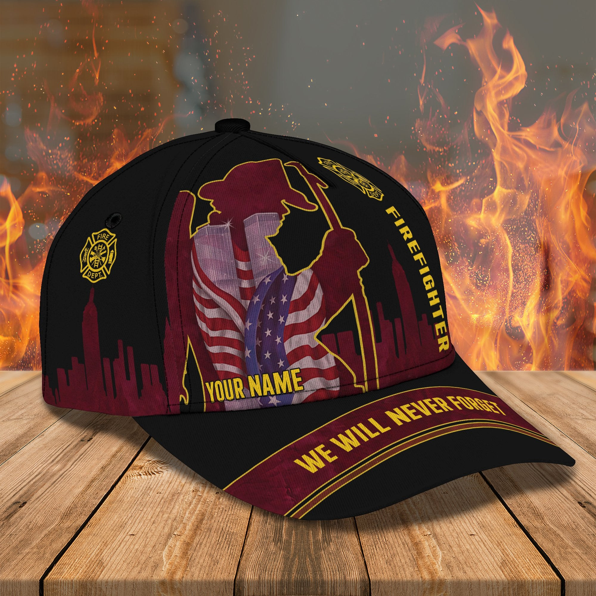 Adeenyc Firefighter Personalized Classic Cap Trucker Hats Custom Hats Gifts For Men & Women