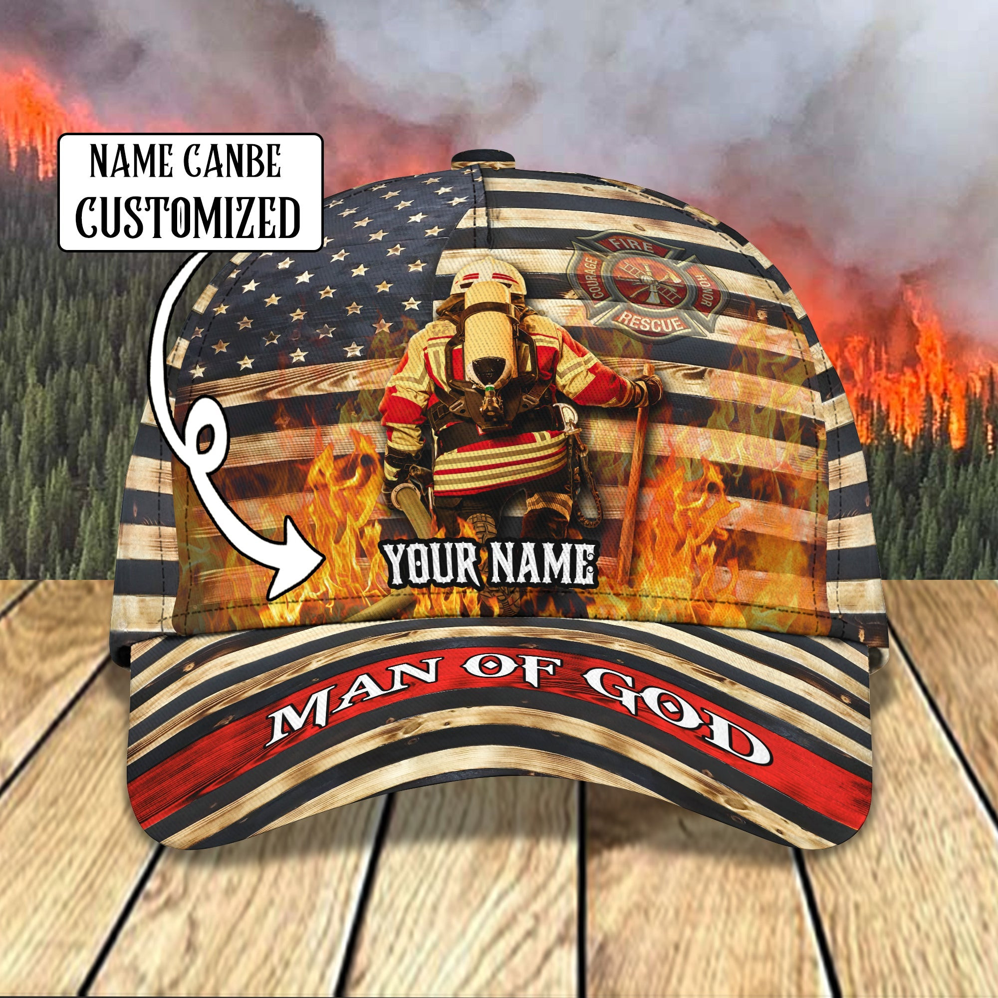 Adeenyc Firefighter Personalized Custom Classic Cap Baseball Cap Hat Hats Gifts for men & women Adeenyc.com