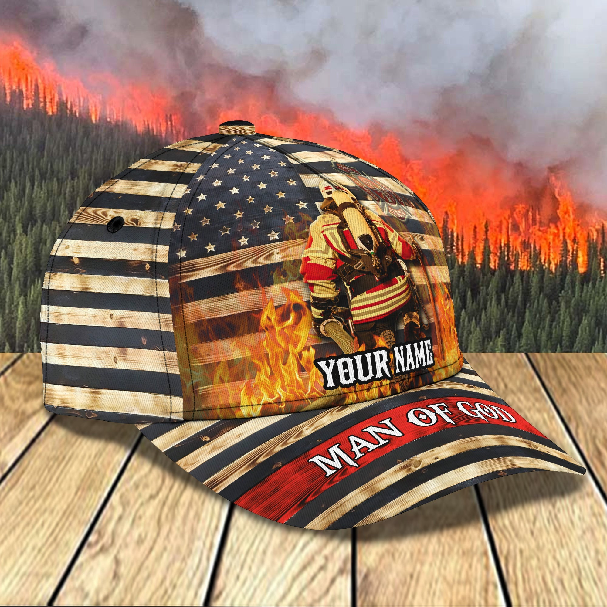 Adeenyc Firefighter Personalized Custom Classic Cap Baseball Cap Hat Hats Gifts for men & women Adeenyc.com