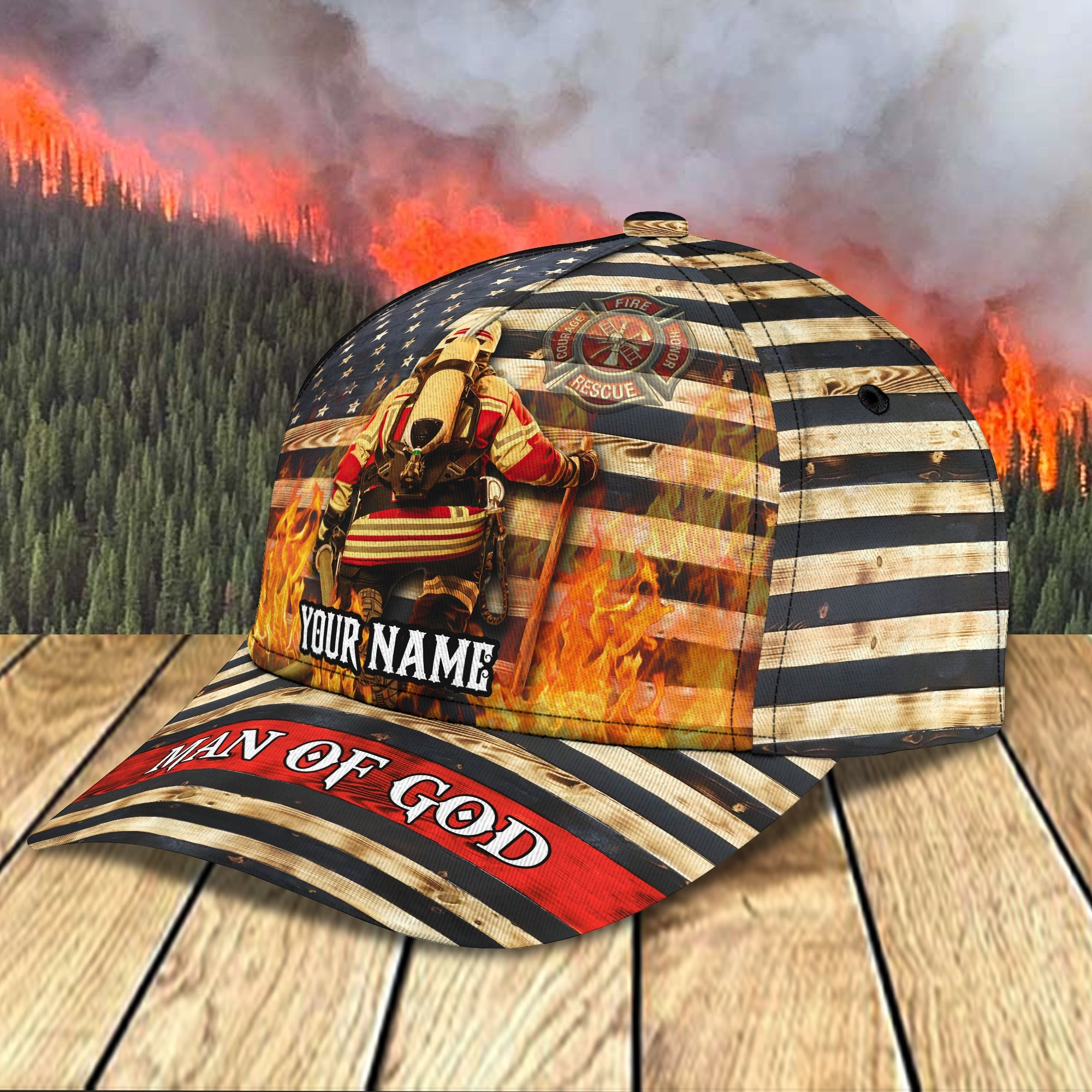 Adeenyc Firefighter Personalized Custom Classic Cap Baseball Cap Hat Hats Gifts for men & women Adeenyc.com