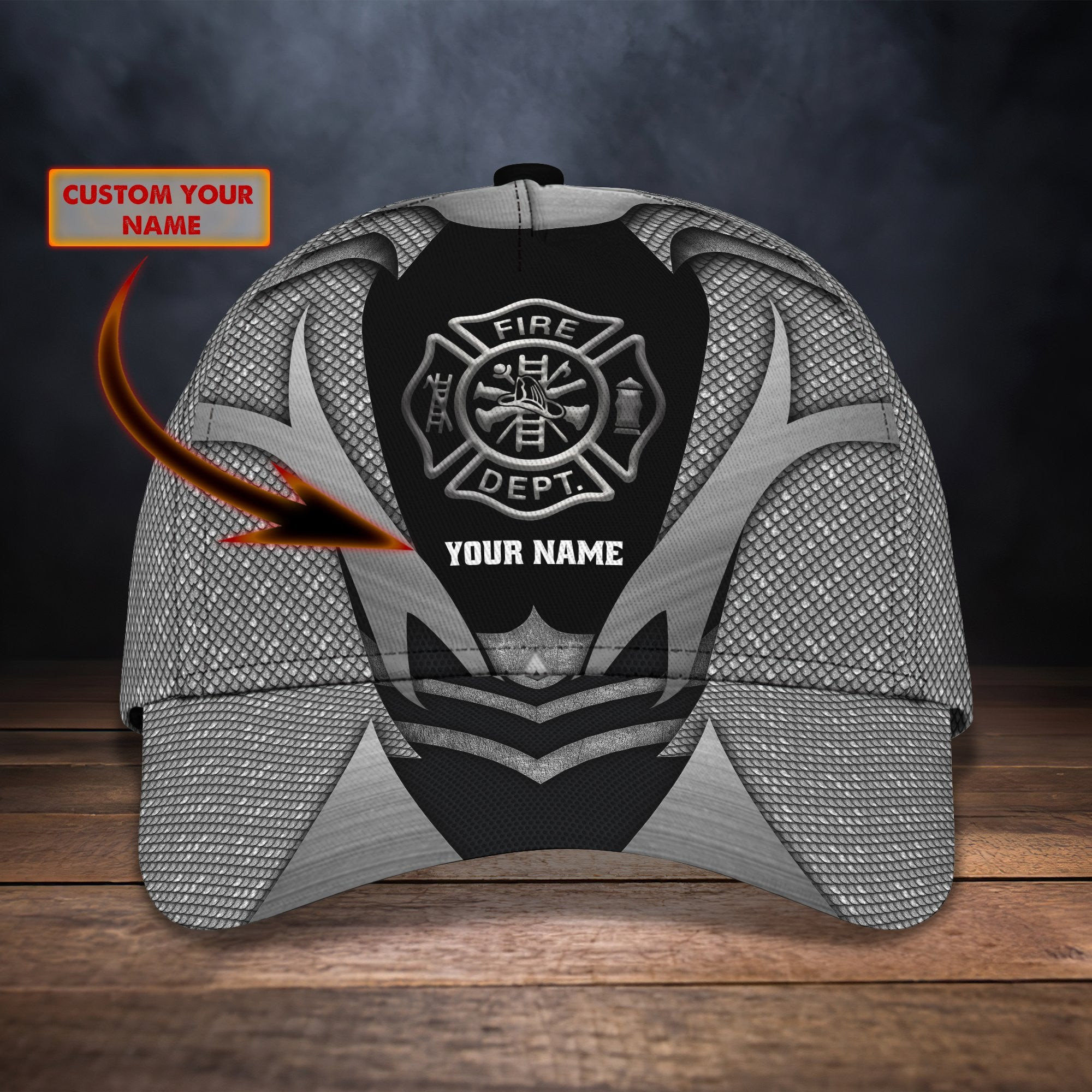 Adeenyc Firefighter - Personalized Name Classic Cap For Firefighter Trucker Hats Custom Hats Gifts For Men & Women