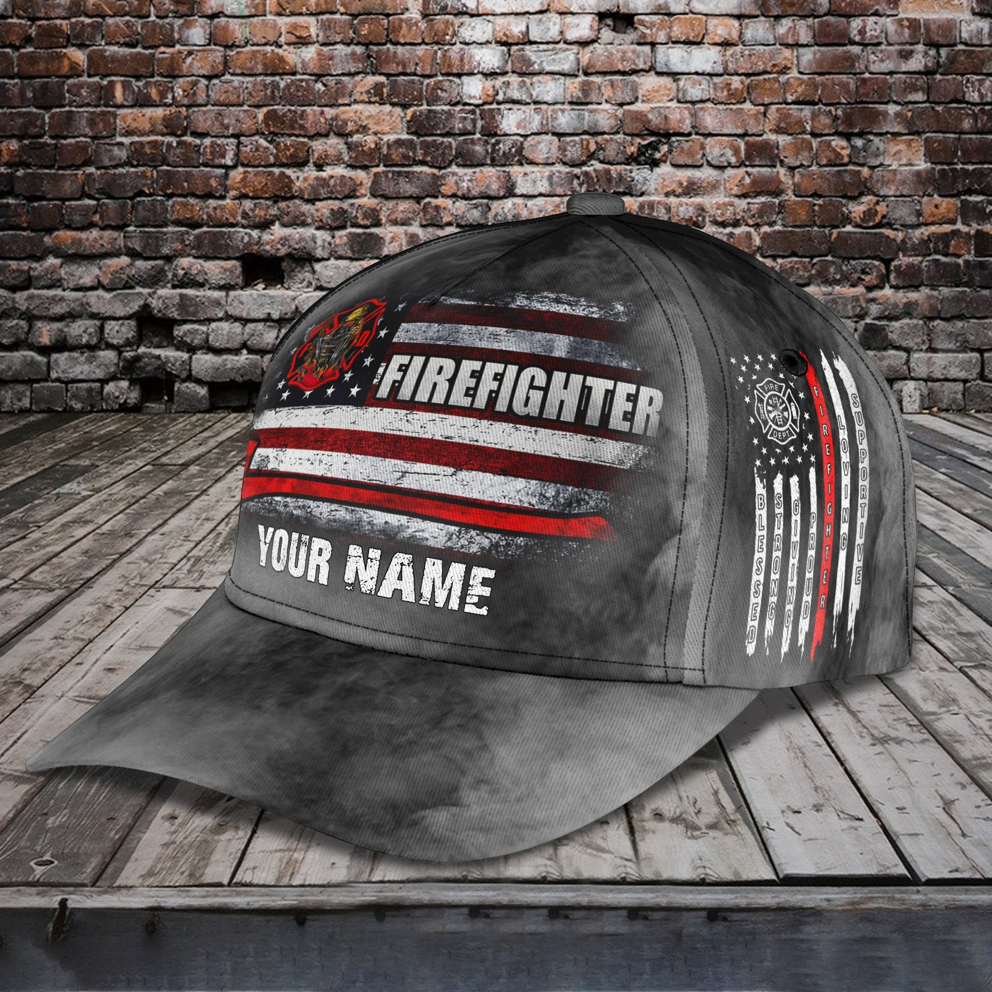 Adeenyc Firefighter - Personalized Name Classic Cap For Firefighter Trucker Hats Custom Hats Gifts For Men & Women