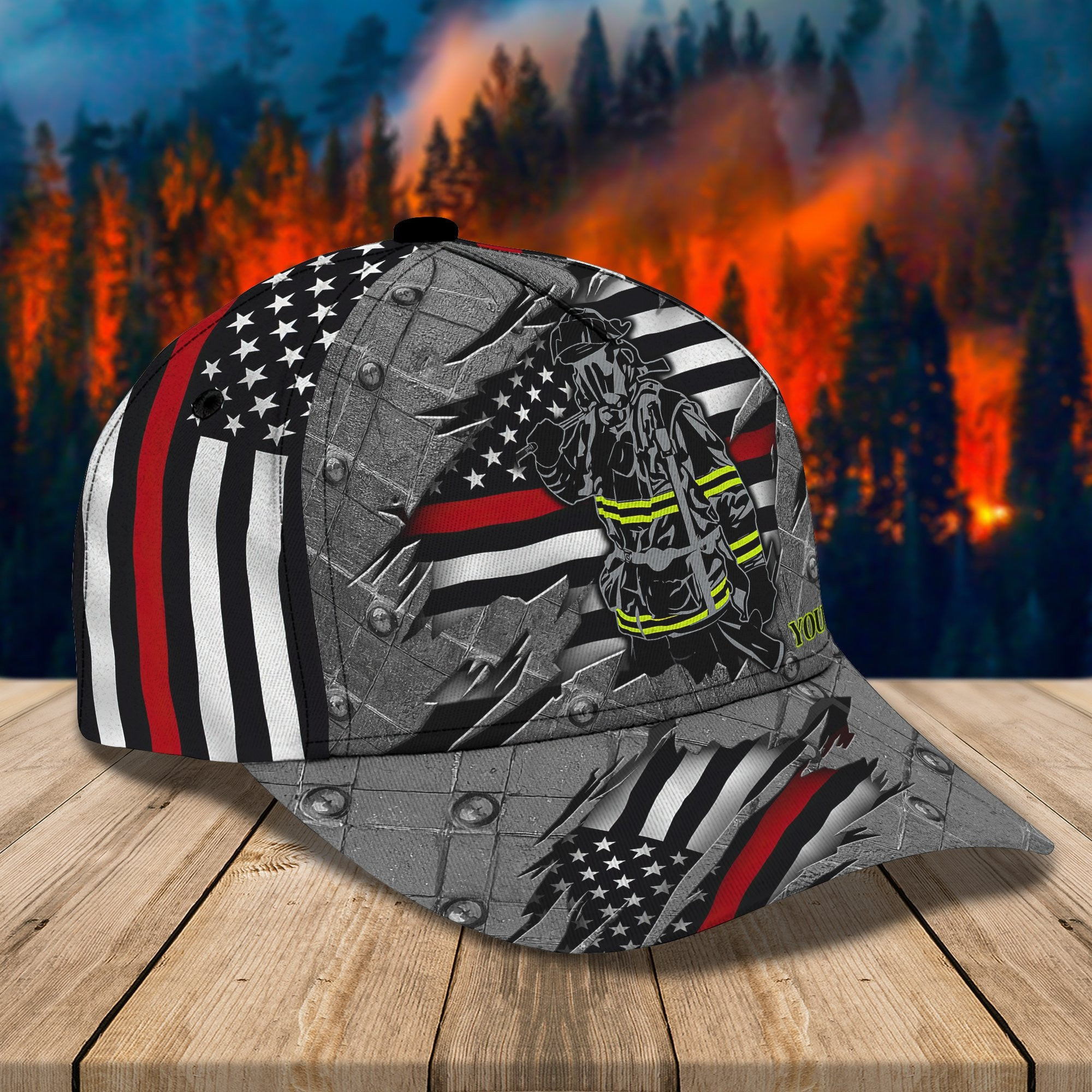Adeenyc Firefighter - Personalized Name Classic Cap For Firefighter Trucker Hats Custom Hats Gifts For Men & Women