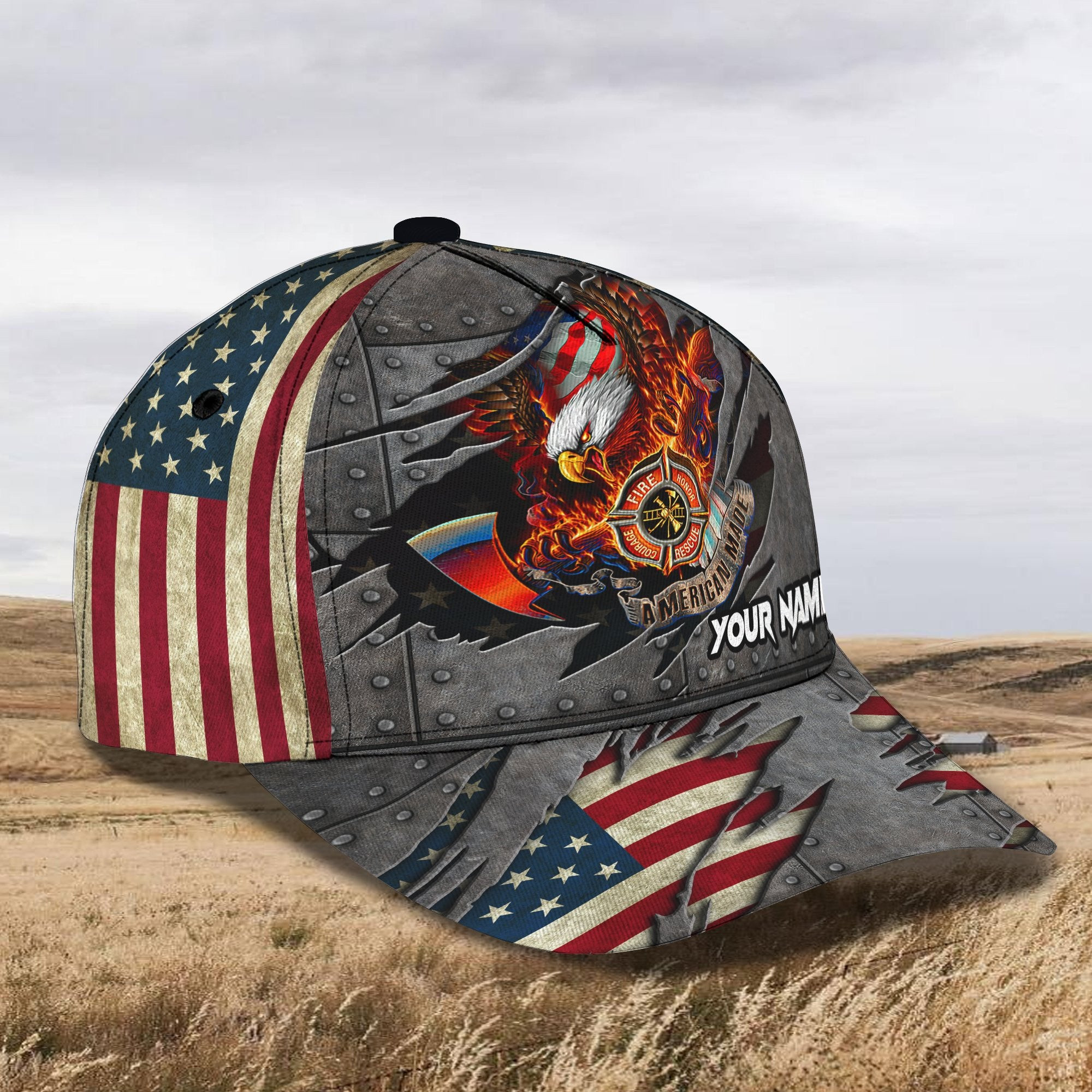 Adeenyc Firefighter - Personalized Name Classic Cap For Firefighter Trucker Hats Custom Hats Gifts For Men & Women