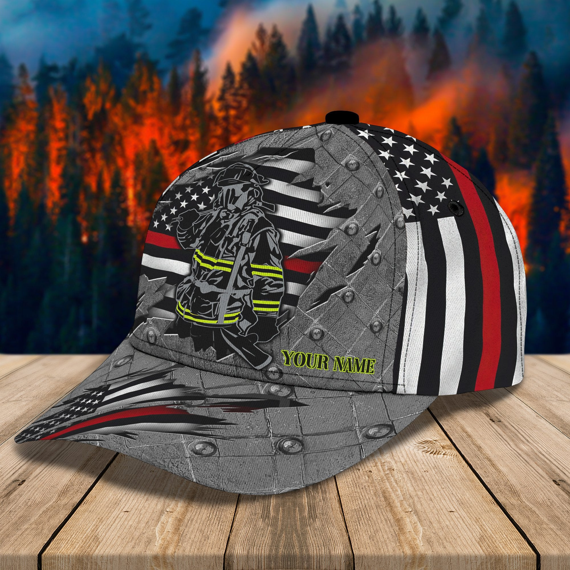 Adeenyc Firefighter - Personalized Name Classic Cap For Firefighter Trucker Hats Custom Hats Gifts For Men & Women