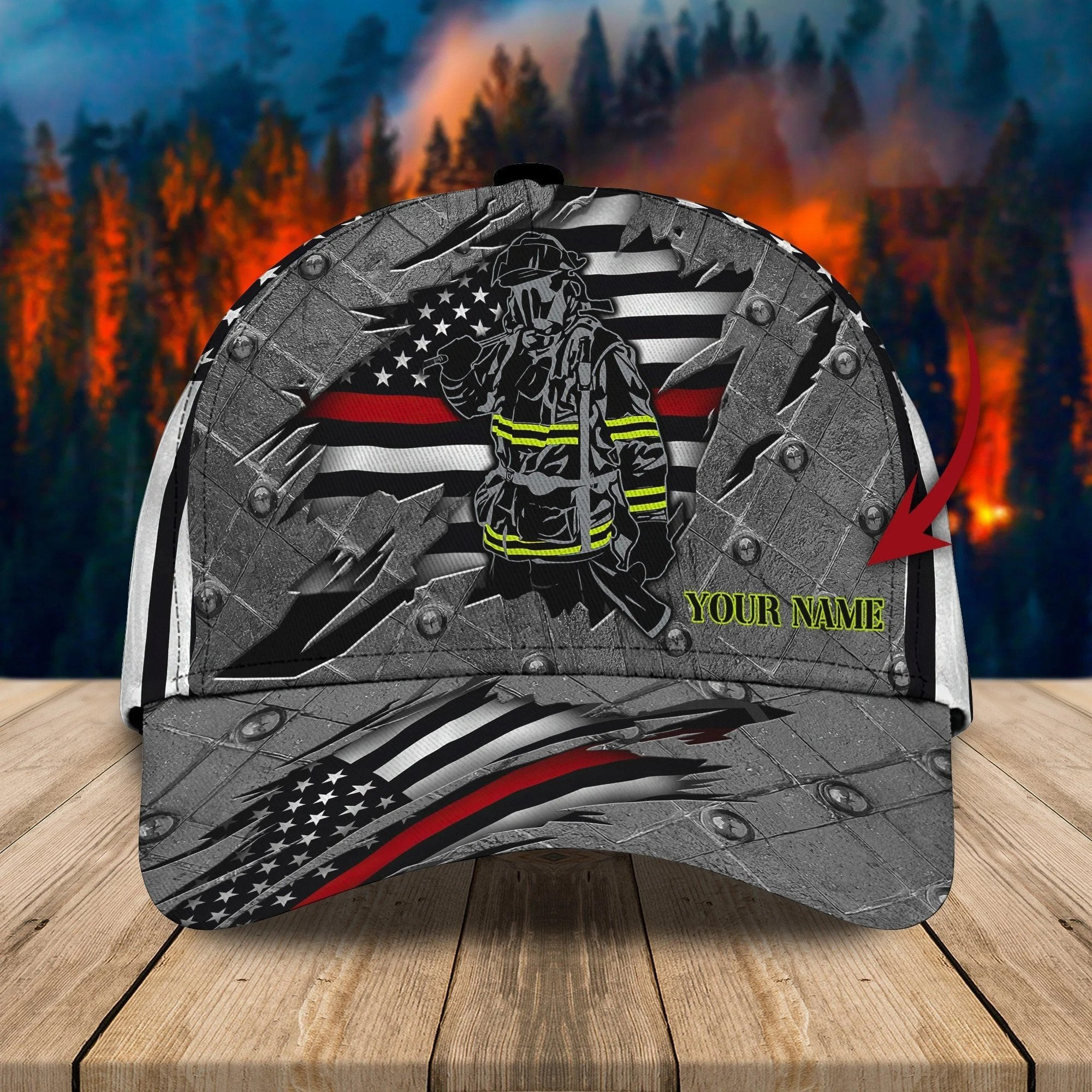 Adeenyc Firefighter - Personalized Name Classic Cap For Firefighter Trucker Hats Custom Hats Gifts For Men & Women