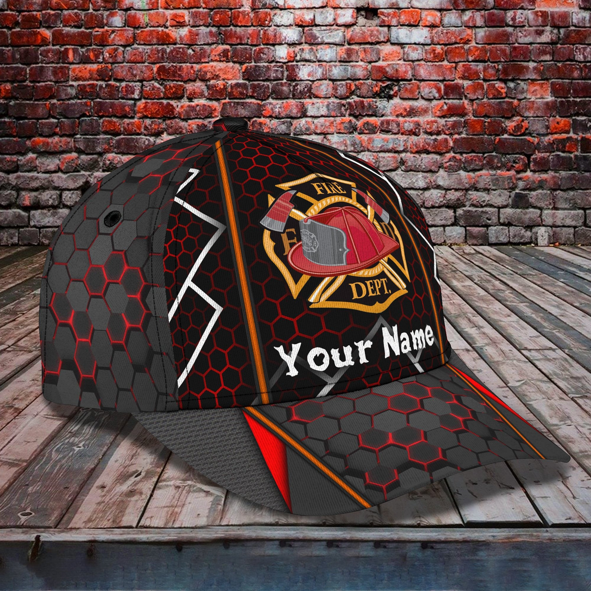 Adeenyc Firefighter - Personalized Name Classic Cap For Firefighter Trucker Hats Custom Hats Gifts For Men & Women