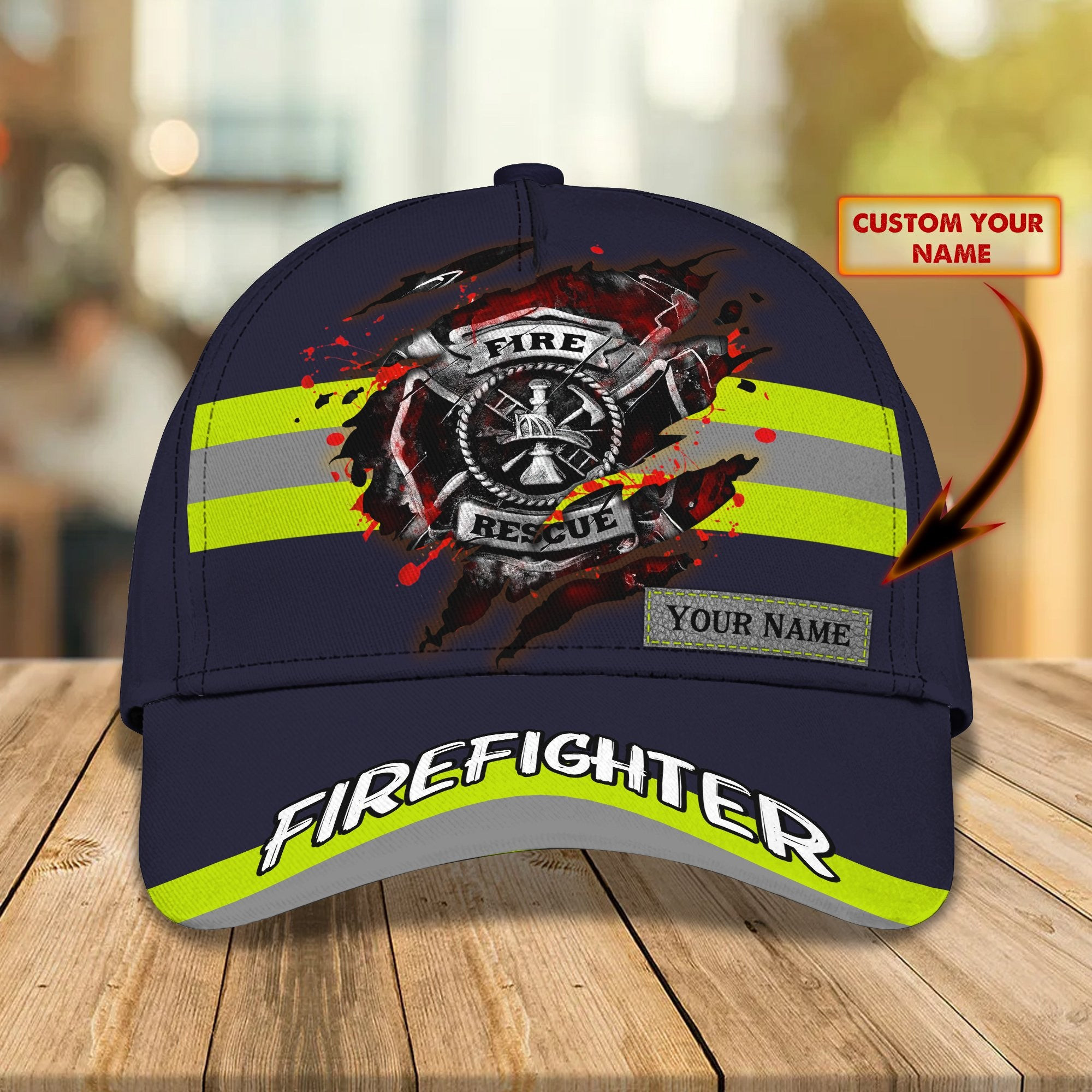 Adeenyc Firefighter - Personalized Name Classic Cap For Firefighter Trucker Hats Custom Hats Gifts For Men & Women