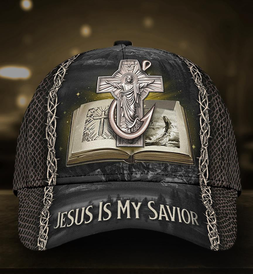 Adeenyc Fishing Jesus Is My Savior Classic Cap All Over Print Trucker Hats Custom Hats Gifts For Men & Women
