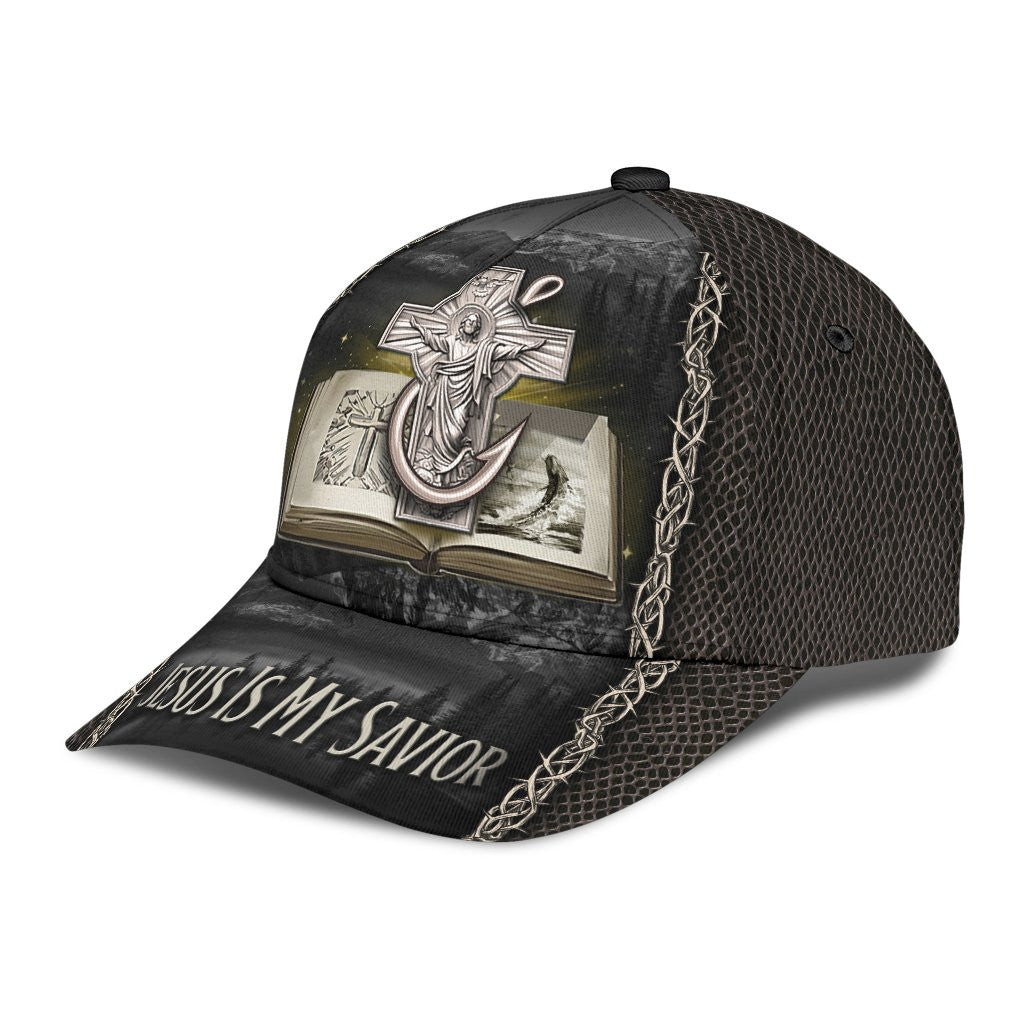 Adeenyc Fishing Jesus Is My Savior Classic Cap All Over Print Trucker Hats Custom Hats Gifts For Men & Women