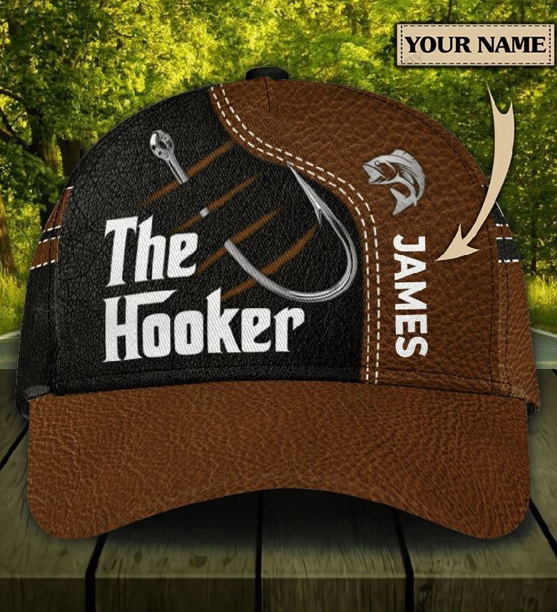 Adeenyc - Fishing The Hooker Personalized Name Custom Name Classic Cap Baseball Hat Trucker Hats Custom Hats Gifts For Men & Women