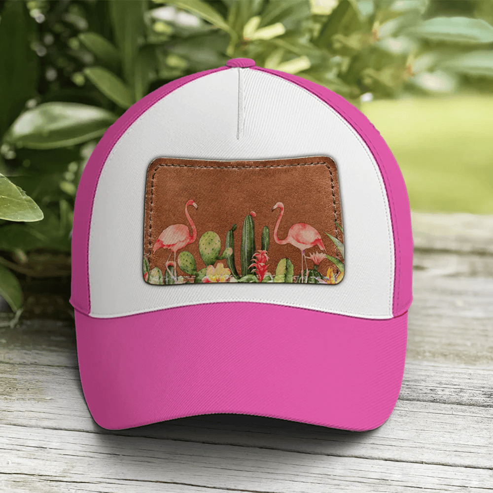 Adeenyc Flamingo And Cactus Classic Pink Baseball Cap Trucker Hats Custom Hats Gifts For Men & Women