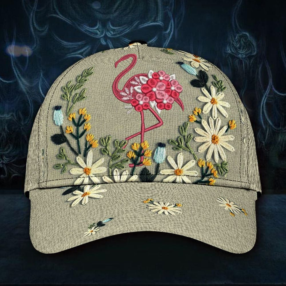 Adeenyc Flamingo Daisy Flower Hat Unique Floral Baseball Classic Cap Mother's Day Gift 2023 Ideas For Wife Trucker Hats Custom Hats Gifts For Men & Women