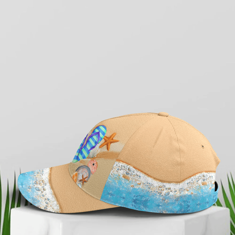 Adeenyc Flip Flop Beach Vector Art Baseball Cap All Over Print Trucker Hats Custom Hats Gifts For Men & Women