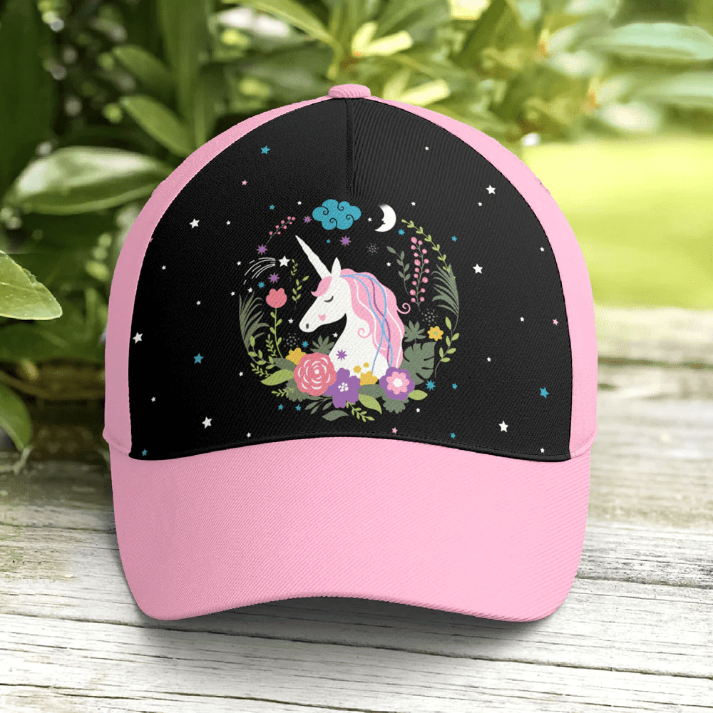 Adeenyc Floral Dreamy Unicorn Baseball Cap For Fantasy Creatures Lovers Trucker Hats Custom Hats Gifts For Men & Women