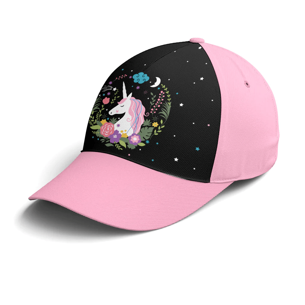 Adeenyc Floral Dreamy Unicorn Baseball Cap For Fantasy Creatures Lovers Trucker Hats Custom Hats Gifts For Men & Women