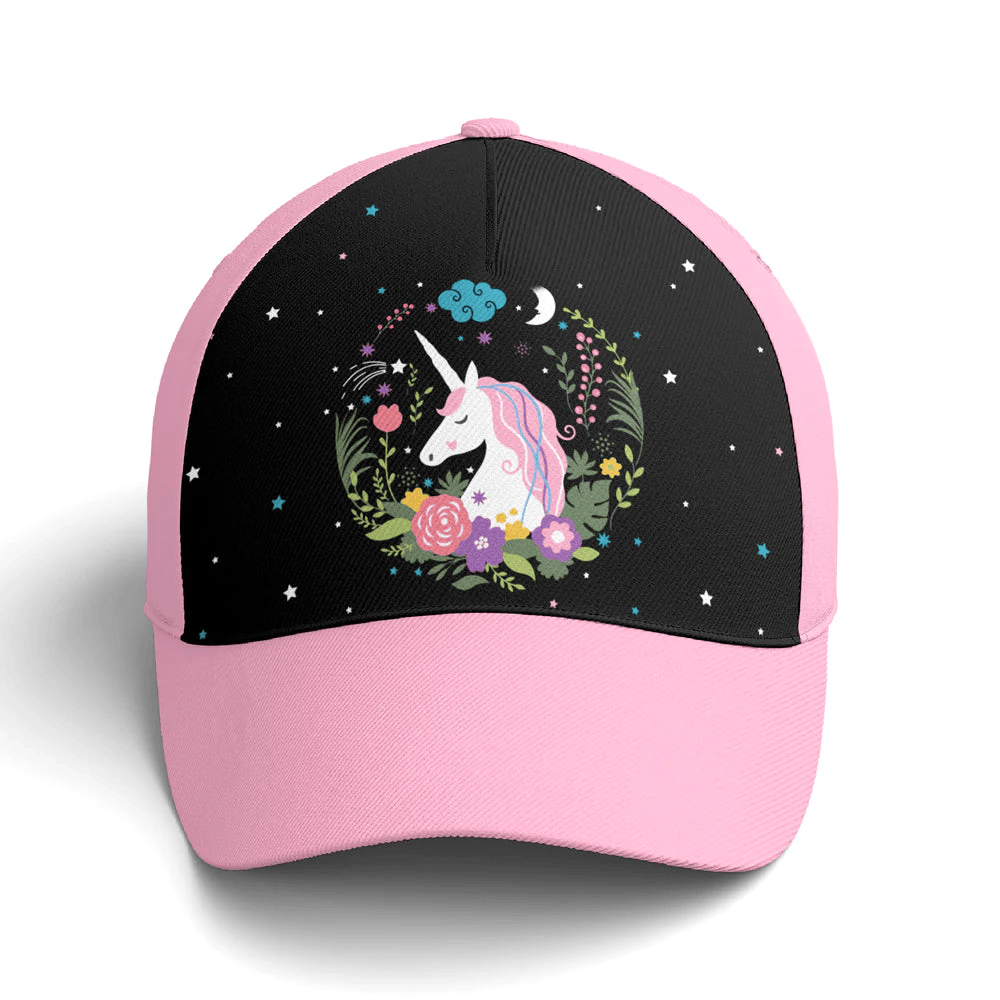 Adeenyc Floral Dreamy Unicorn Baseball Cap For Fantasy Creatures Lovers Trucker Hats Custom Hats Gifts For Men & Women