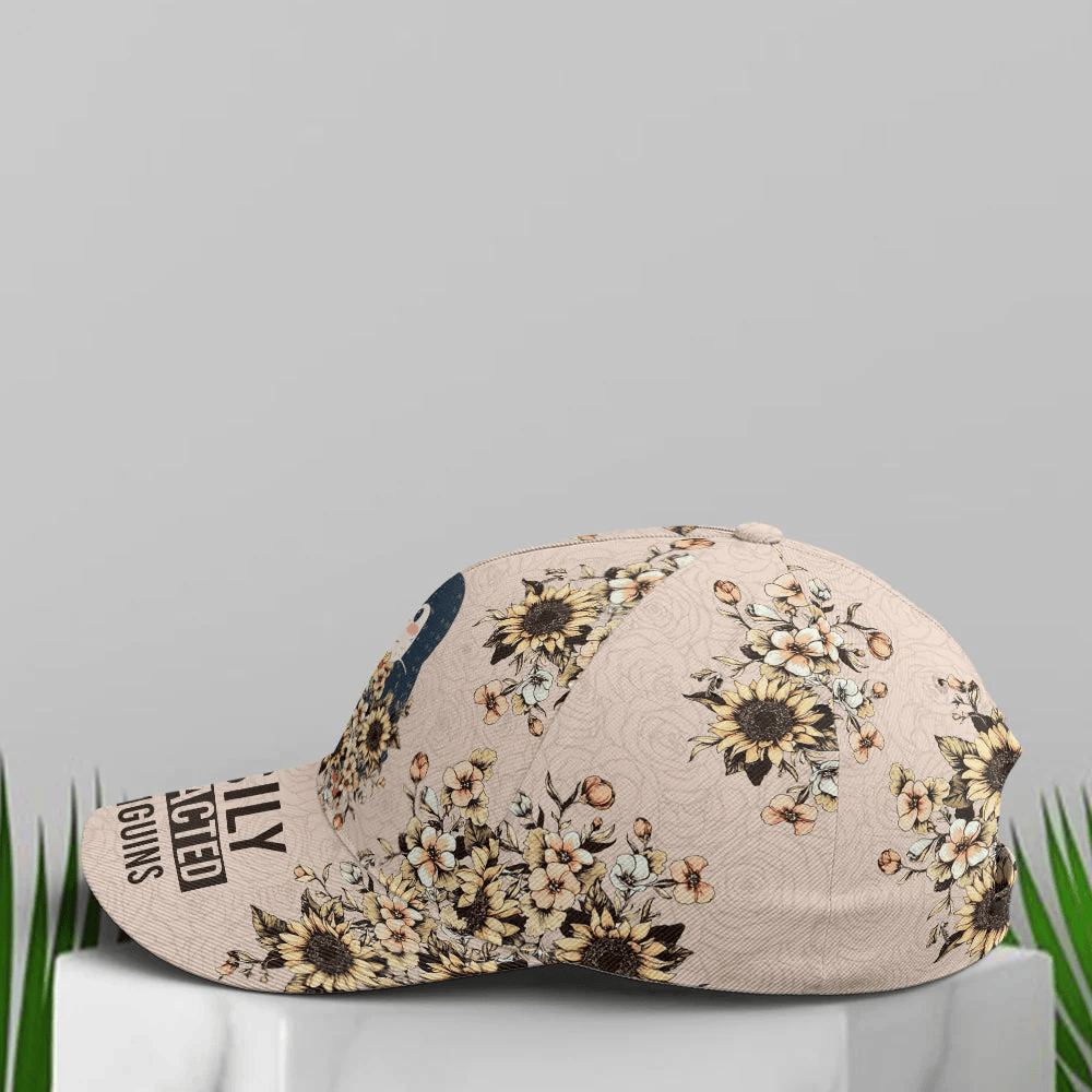 Adeenyc Floral Penguin Vintage Baseball Cap All Over Print Trucker Hats Custom Hats Gifts For Men & Women