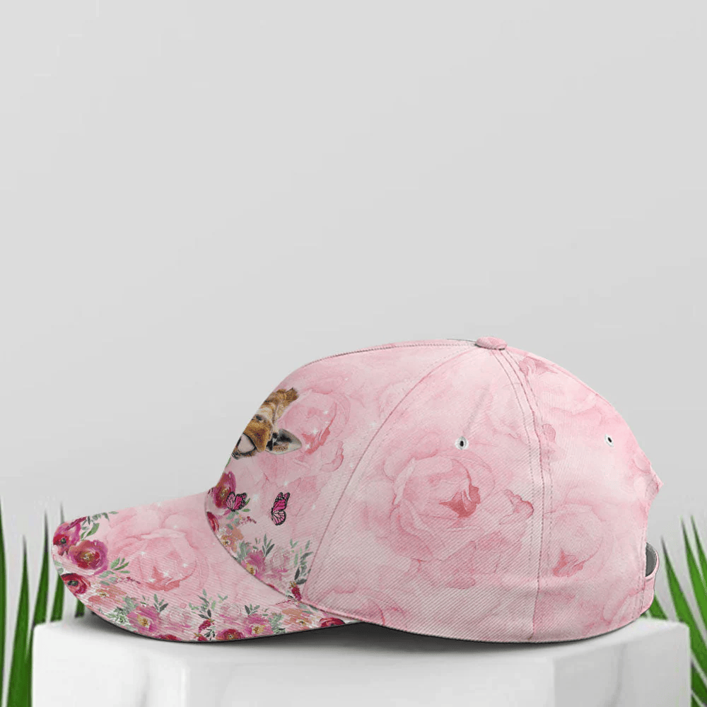 Adeenyc Floral Pink Giraffe Baseball Cap All Over Print Trucker Hats Custom Hats Gifts For Men & Women