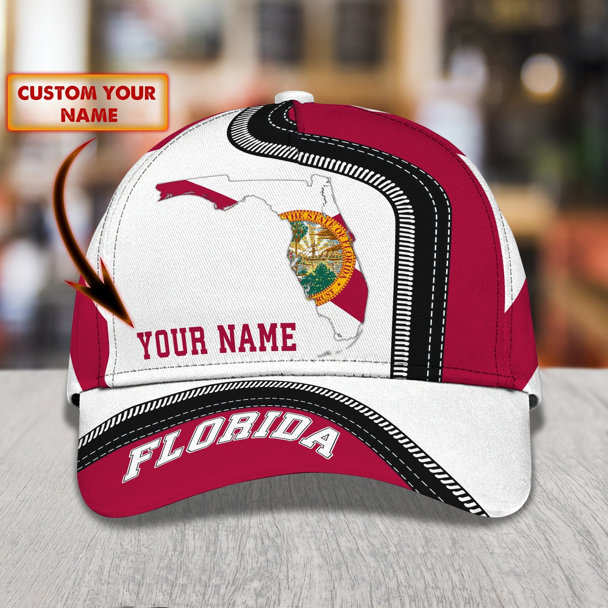 Adeenyc Florida Custom Classic Cap Baseball Cap Hat Baseball Cap Hat- Personalized Name Hats Gifts for men & women Adeenyc.com