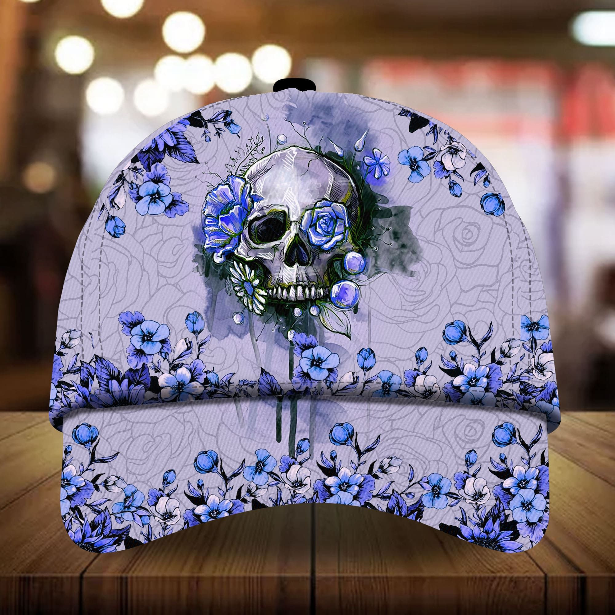 Adeenyc Flower Skull Cap Multicolor All Over Print Trucker Hats Custom Hats Gifts For Men & Women
